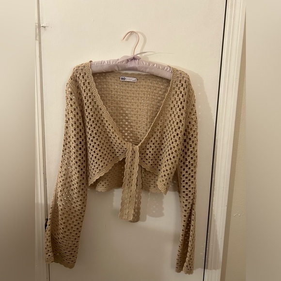 SO Wrap Knotted Knit Cardigan - Picture 1 of 4